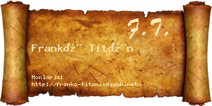 Frankó Titán névjegykártya